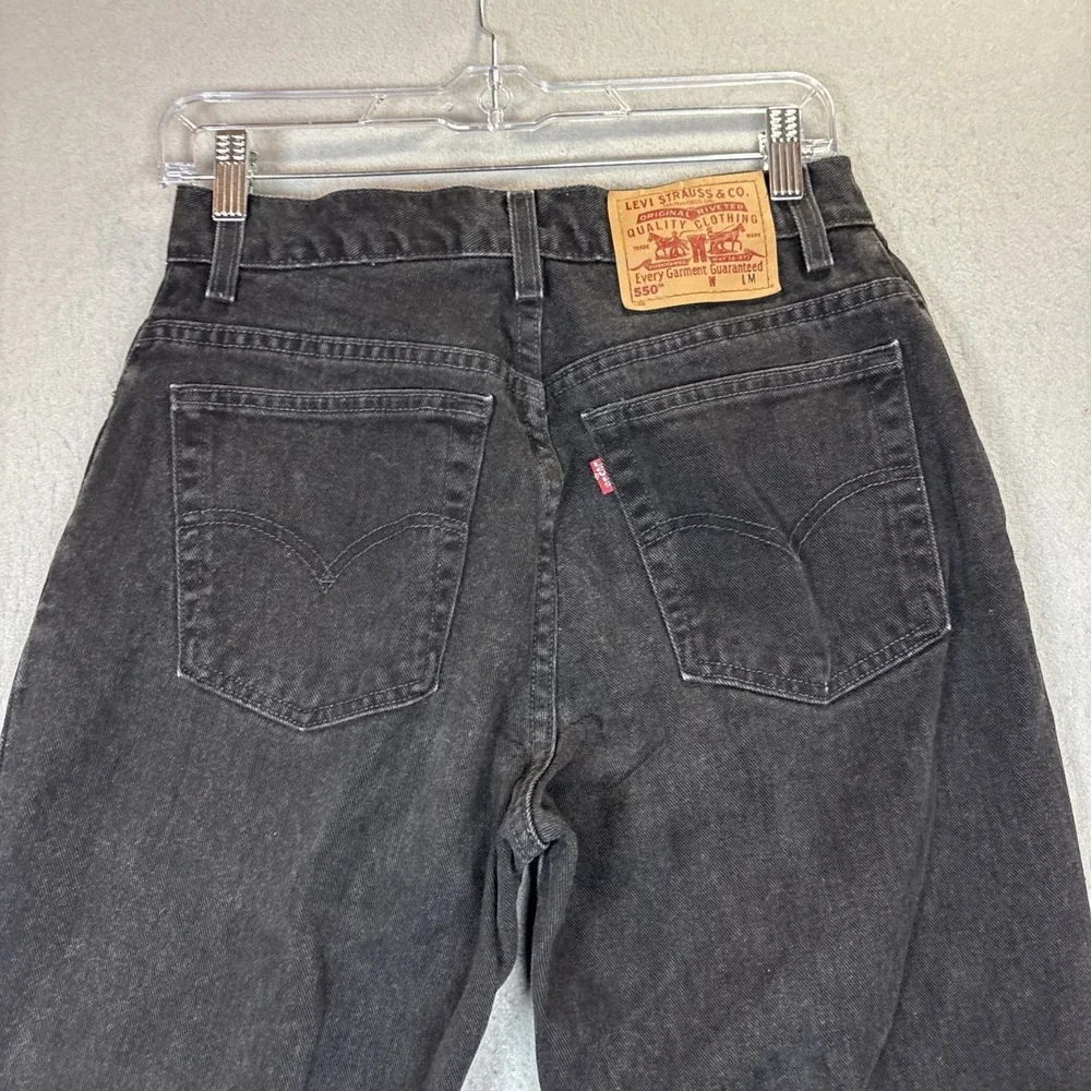 Vtg Levi's 550 Jean Women Sz 10 Relaxed Fit Tapered Leg Denim Black EUC Y2K 2001